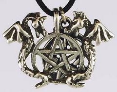Twin Dragons Pentagram Amulet