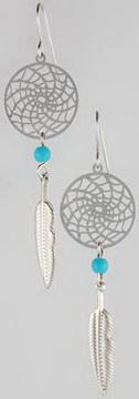 Dream Catcher Earring with Turquoise Beads
