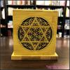 Bamboo Made Meditative Incense Box With Hexagram And Flower Of Life