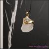 Crystal Pendant - Clear Quartz w/gold gilt Turquoise