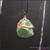 Crystal Pendant - Green Fluorite w/gold gilt Red Jasper