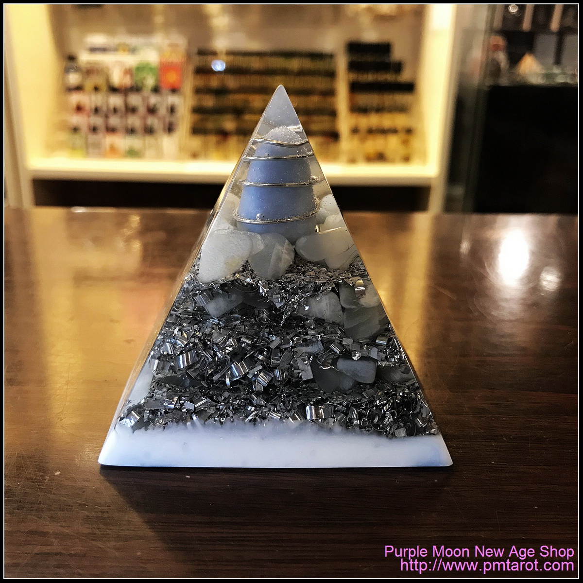 Avalon Magick x Oplusnet - Angelite High Quality Orgonite Pyramid