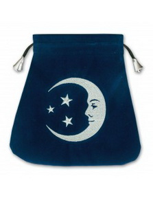 Smiling Moon Embroidered Tarot Bag