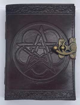 Pentagram leather blank book w/ latch