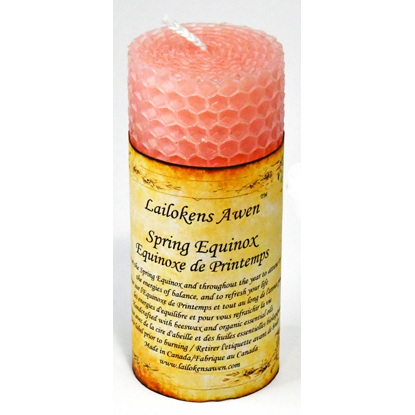 Beeswax Sabbat Altar Candle - Spring Equanox