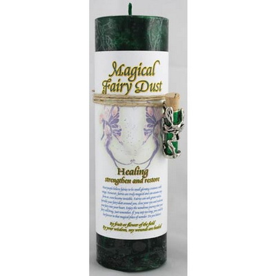 Healing Pillar Candle with Fairy Dust Necklace