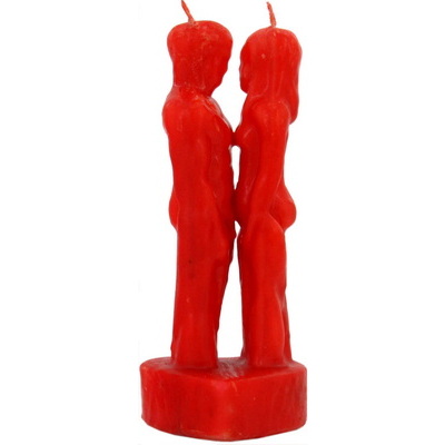 Man & Woman Lovers Image Candle - Red