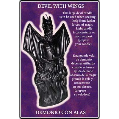 Devil With Wings Ritual Candle - Black