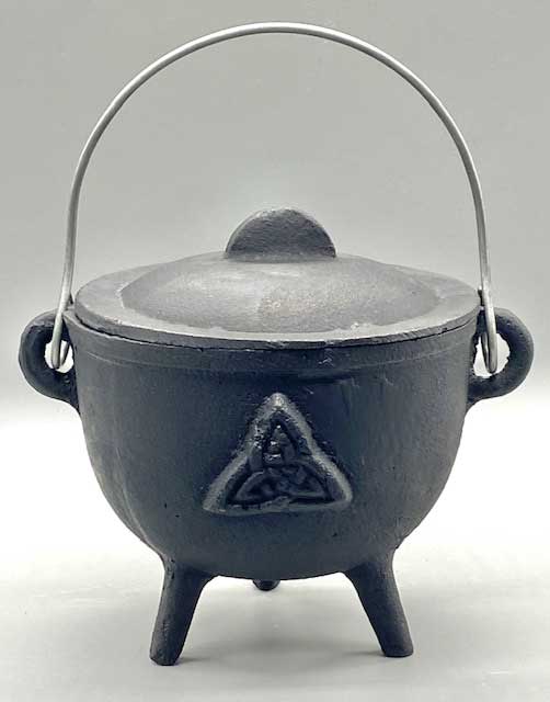 Triquetra Cast Iron Cauldron w/Lid