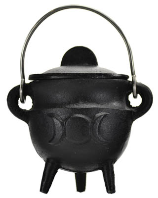 Triple Moon Cast Iron Cauldron w/Lid