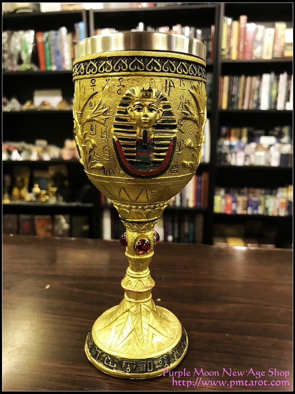 Ancient Egyptian Pharaoh King Tutankhamun Resin Goblet With Stainless Steel 