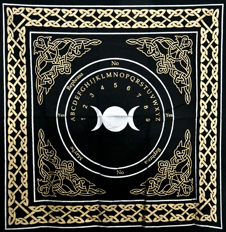 Triple Moon Pendulum/ Ouija altar cloth (24x24)