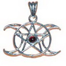 Triple Moon Pentagram Pendant