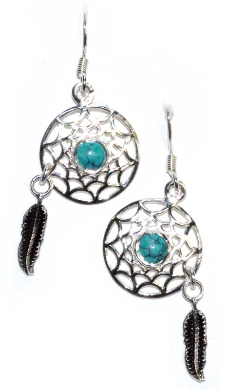 Dreamcatcher Turquoise Earrings