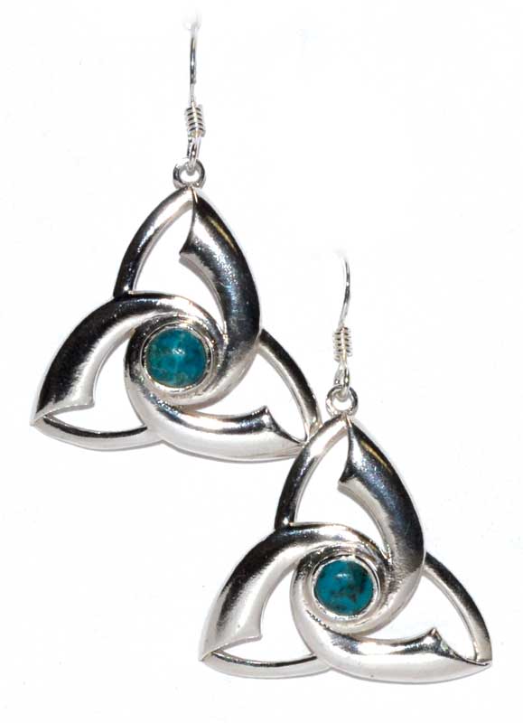 Triquetra Chrysocolla Earrings