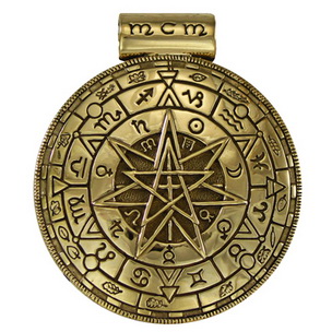 Bronze Magic Circle Alchemical Pentacle Pendant