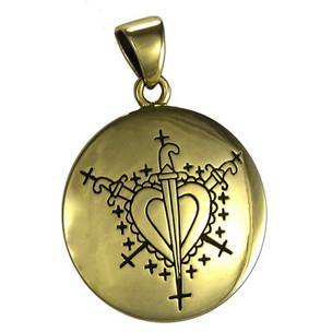 Bronze Ezili Dantor Loa Veve Pendant