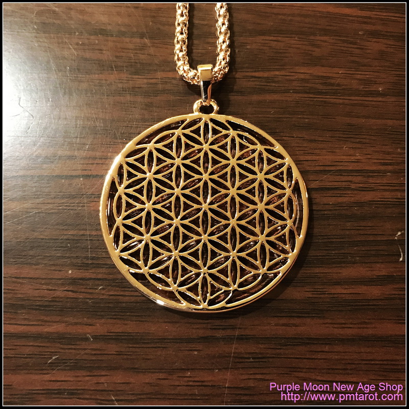 Flower Of Life Pendants Round Rose Gold Plated Hollow Carved