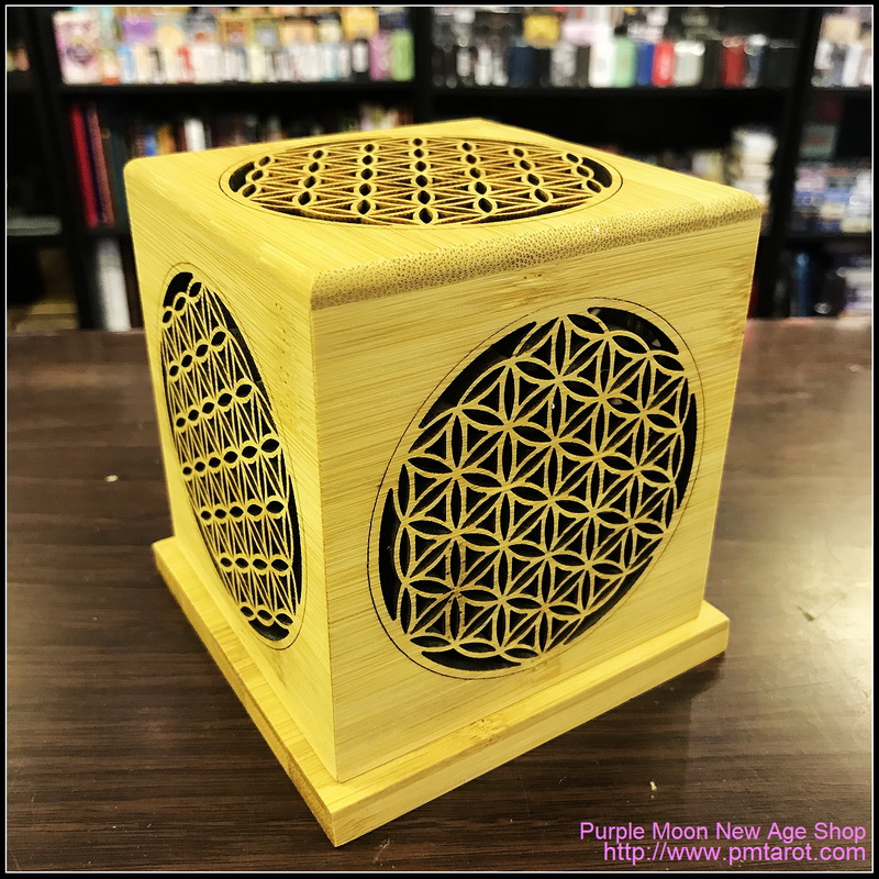 Bamboo Made Meditative Incense Box With Flower Of Life