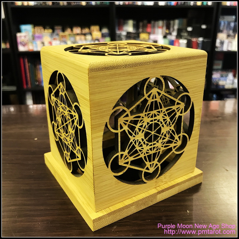 Bamboo Made Meditative Incense Box With Archangel Metatron's Cube