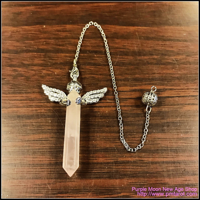 Cupid Angel Wings Rose Quartz Pendulum