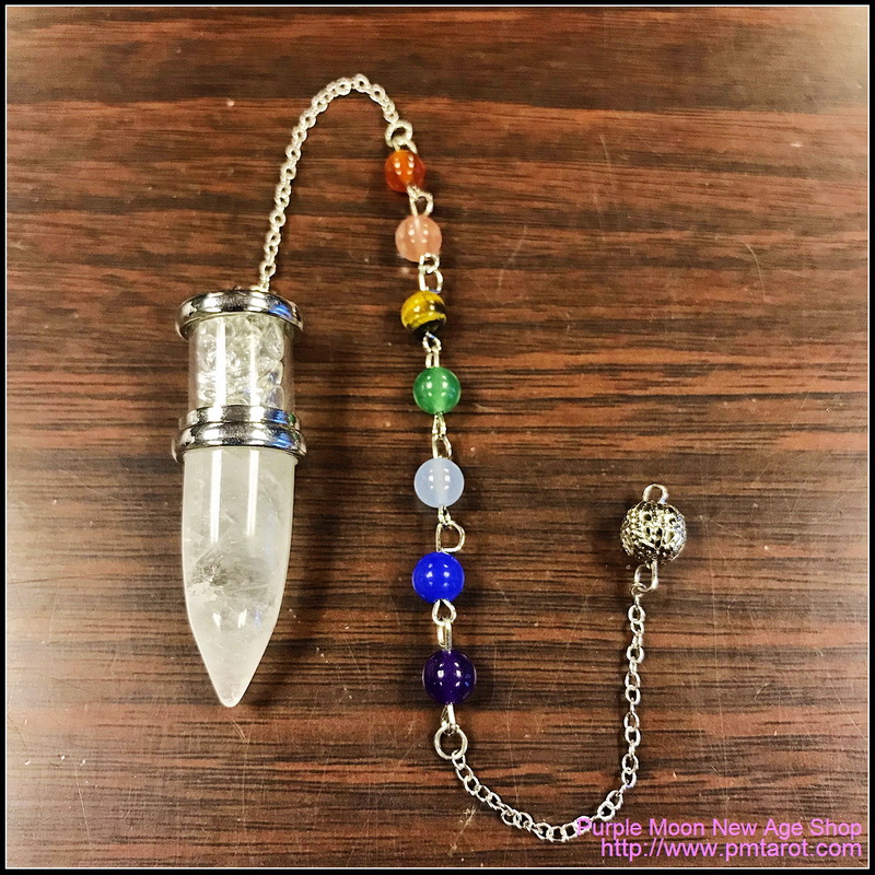 Chakra Bullet Pendulum Clear Quartz