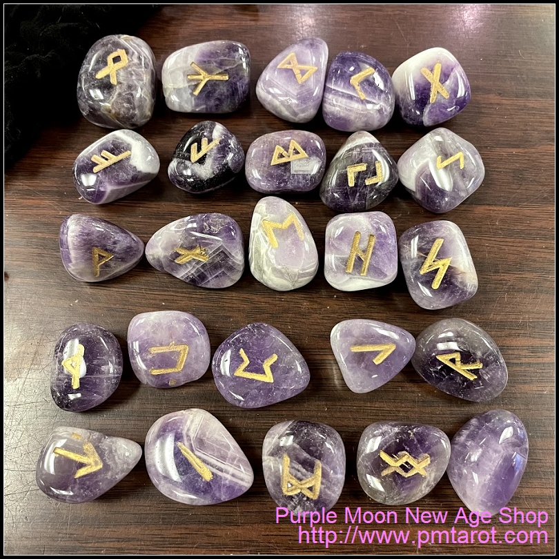 Elder Futhark Runes - Amethyst