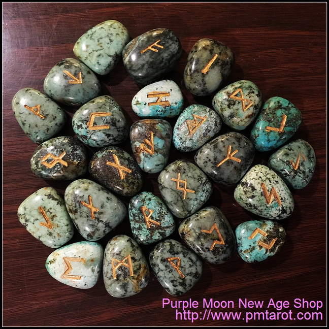 Elder Futhark Runes - African Turquoise