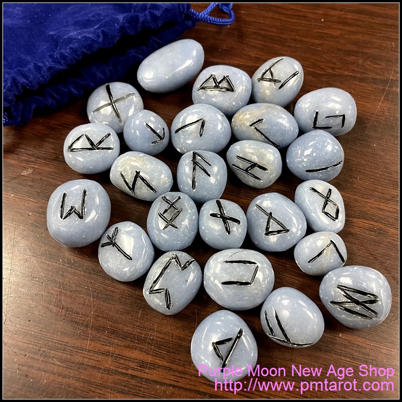 Elder Futhark Runes - Angelite