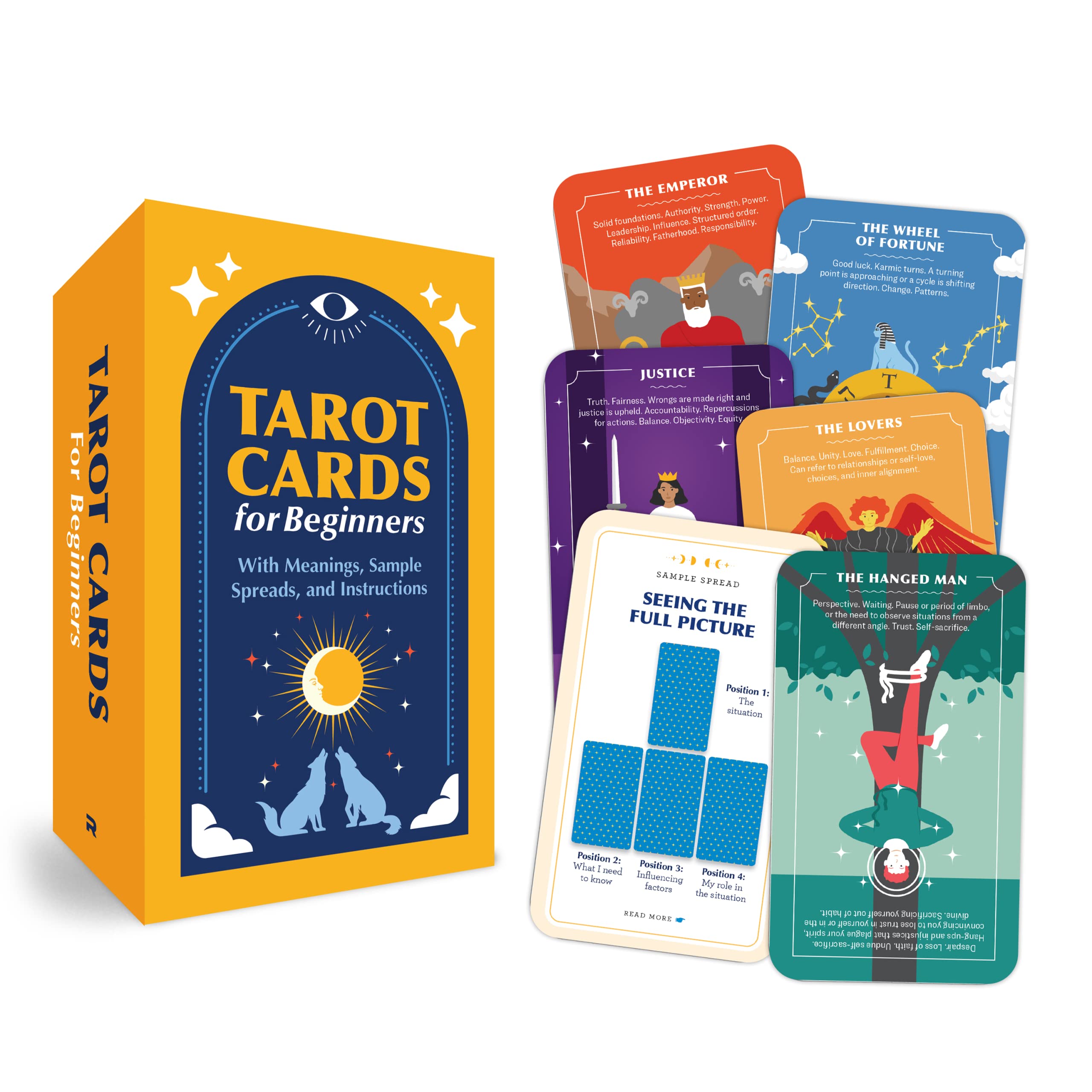 Tarot Cards for Beginners: Larger Size―With Meanings, Sample Spreads, and Instructions