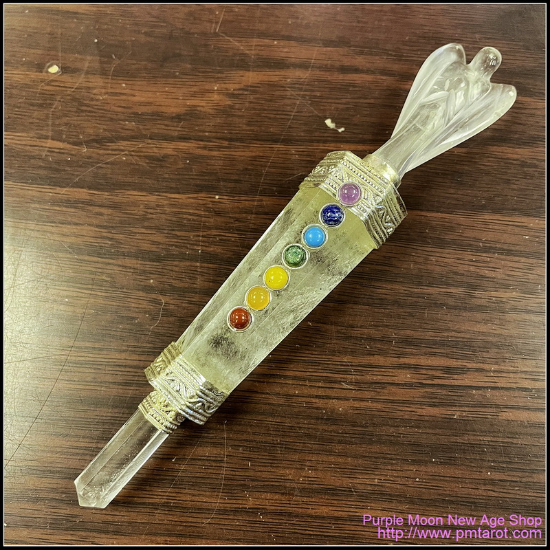 7 Chakra Clear Quartz Angel Wand