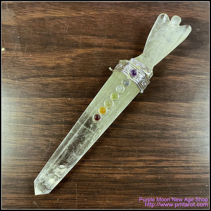 7 Chakra Clear Quartz Angel Wand